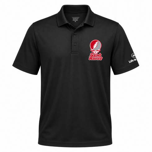Saint Xavier Stealie Premium Unisex Polo — Design: Saint Xavier of Georgia — Black