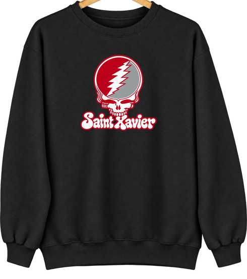 Saint Xavier Stealie Premium Unisex Crewneck — Design: Saint Xavier University — Black