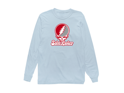 Saint Xavier Stealie Premium Unisex Long-Sleeve — Design: Saint Xavier University — Chambray