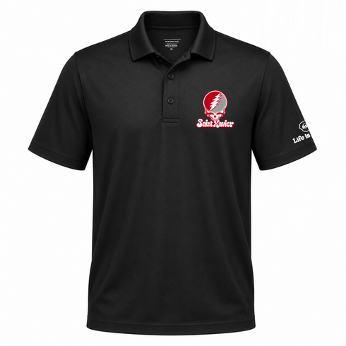 Saint Xavier Stealie Premium Unisex Polo — Design: Saint Xavier University — Black