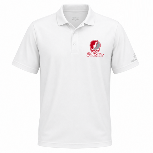 Saint Xavier Stealie Premium Unisex Polo — Design: Saint Xavier University — White