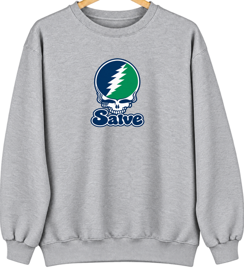 Salve Stealie Premium Unisex Crewneck — Design: Salve Regina University — Sport Grey