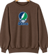 Salve Stealie Premium Unisex Crewneck — Design: Salve Regina University — Brown