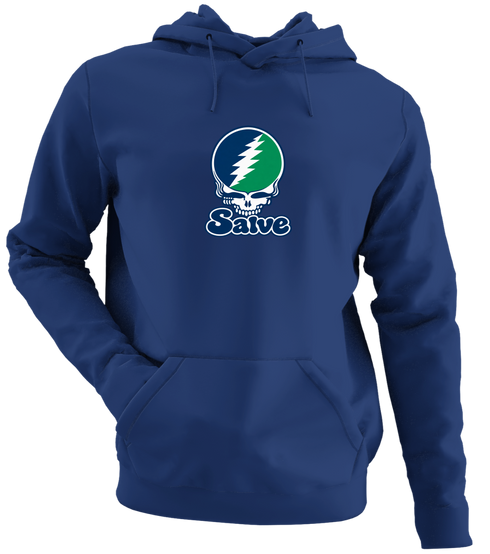 Salve Stealie Premium Unisex Hoodie — Design: Salve Regina University — Navy