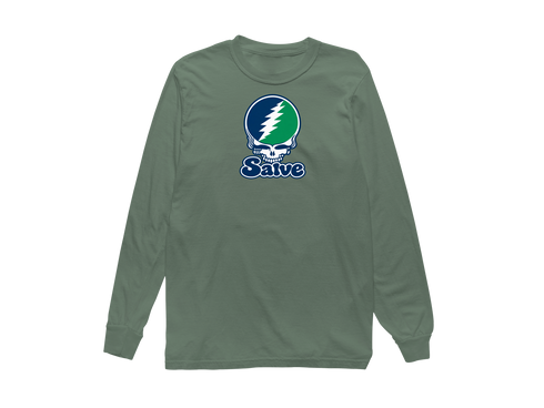 Salve Stealie Premium Unisex Long-Sleeve — Design: Salve Regina University — Light Green