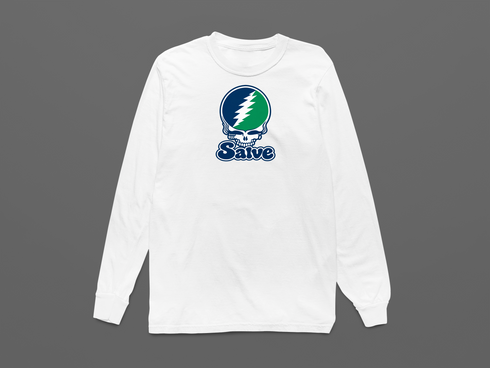 Salve Stealie Premium Unisex Long-Sleeve — Design: Salve Regina University — White