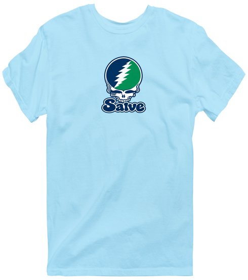 Salve Stealie Premium Unisex T-Shirt — Design: Salve Regina University — Light Blue