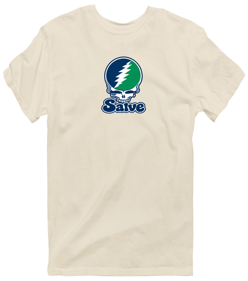 Salve Stealie Premium Unisex T-Shirt — Design: Salve Regina University — Sand