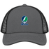 Salve Stealie Premium Unisex Trucker Cap — Design: Salve Regina University — Charcoal/Black