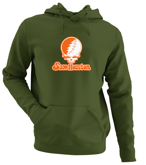 Sam Houston Stealie Premium Unisex Hoodie — Design: Sam Houston State University — Military Green