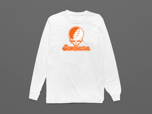 Sam Houston Stealie Premium Unisex Long-Sleeve — Design: Sam Houston State University — White