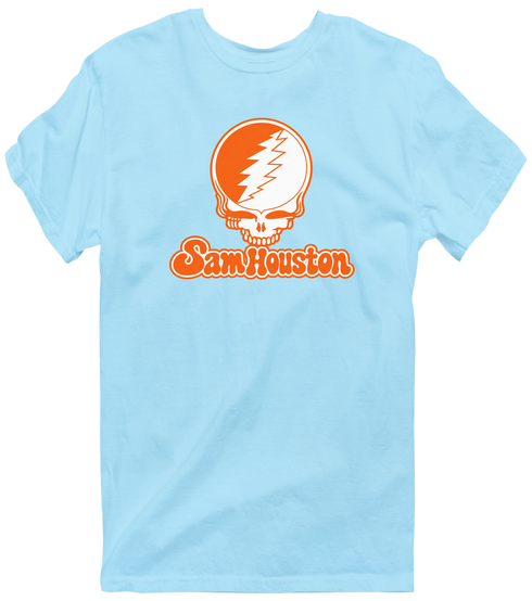 Sam Houston Stealie Premium Unisex T-Shirt — Design: Sam Houston State University — Light Blue