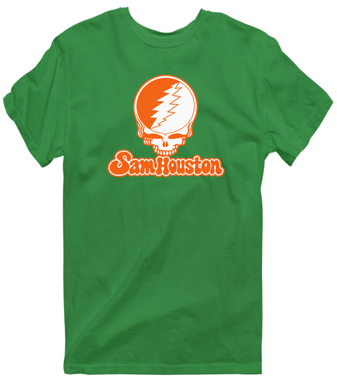 Sam Houston Stealie Premium Unisex T-Shirt — Design: Sam Houston State University — Irish Green