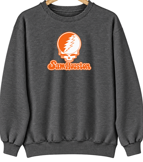 Sam Houston Stealie Premium Unisex Crewneck — Design: Sam Houston State University — Dark Heather