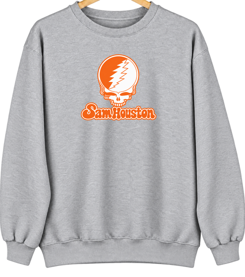 Sam Houston Stealie Premium Unisex Crewneck — Design: Sam Houston State University — Sport Grey