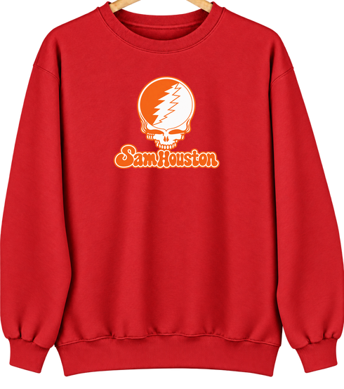 Sam Houston Stealie Premium Unisex Crewneck — Design: Sam Houston State University — Red
