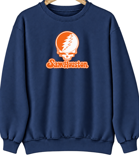 Sam Houston Stealie Premium Unisex Crewneck — Design: Sam Houston State University — Navy