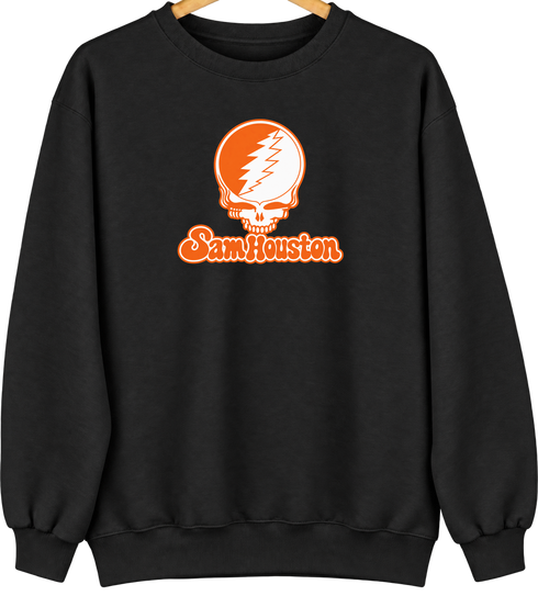 Sam Houston Stealie Premium Unisex Crewneck — Design: Sam Houston State University — Black