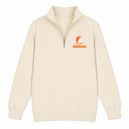Sam Houston Stealie Premium Unisex Quarter-Zip — Design: Sam Houston State University — Sand