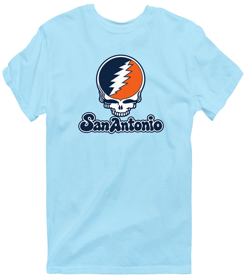 San Antonio Stealie Premium Unisex T-Shirt — Design: Texas at San Antonio The University of — Light Blue