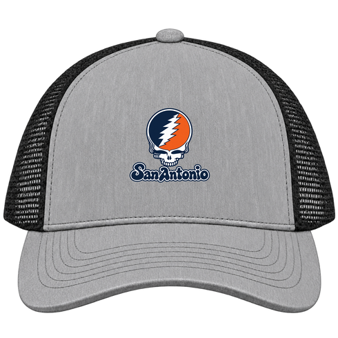 San Antonio Stealie Premium Unisex Trucker Cap — Design: Texas at San Antonio The University of — Heather Grey/Black