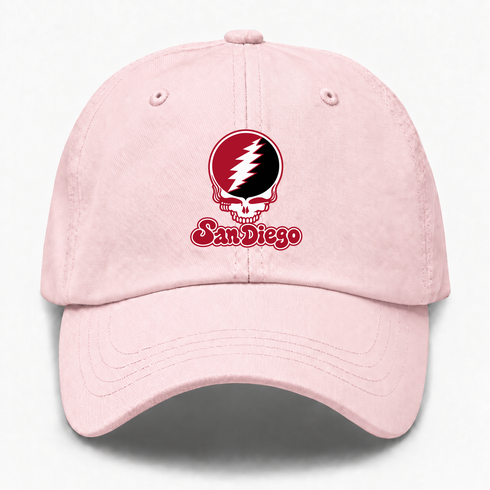 San Diego Stealie Premium Unisex Dad Hat — Design: San Diego State University — Pink