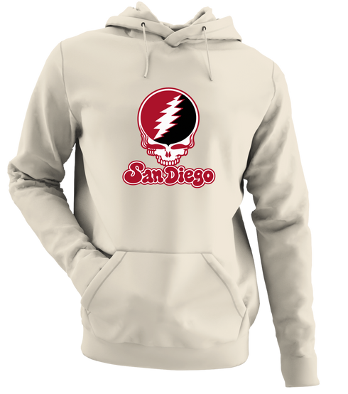 San Diego Stealie Premium Unisex Hoodie — Design: San Diego State University — Sand