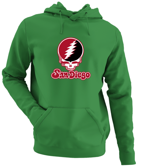 San Diego Stealie Premium Unisex Hoodie — Design: San Diego State University — Irish Green
