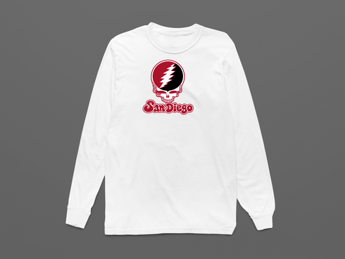 San Diego Stealie Premium Unisex Long-Sleeve — Design: San Diego State University — White
