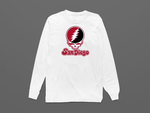 San Diego Stealie Premium Unisex Long-Sleeve — Design: San Diego State University — White