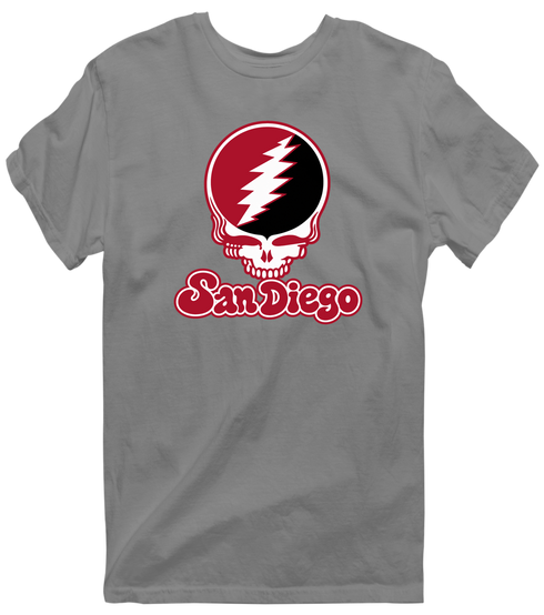 San Diego Stealie Premium Unisex T-Shirt — Design: San Diego State University — Dark Heather