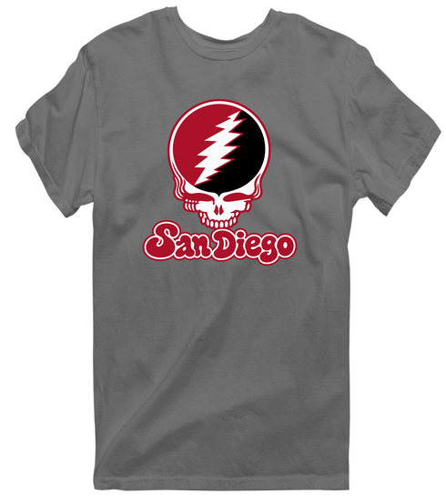 San Diego Stealie Premium Unisex T-Shirt — Design: San Diego State University — Charcoal
