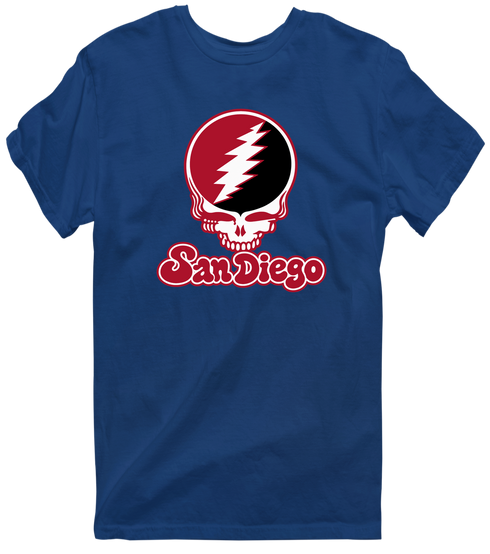 San Diego Stealie Premium Unisex T-Shirt — Design: San Diego State University — Navy