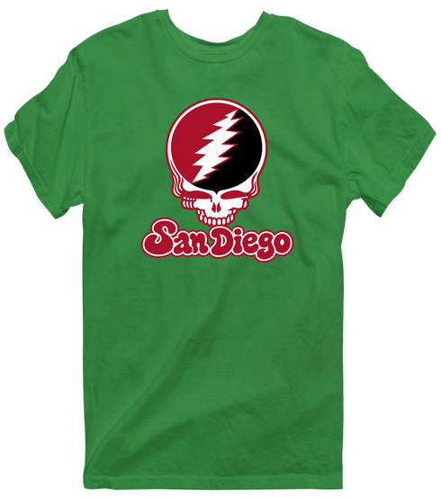 San Diego Stealie Premium Unisex T-Shirt — Design: San Diego State University — Irish Green