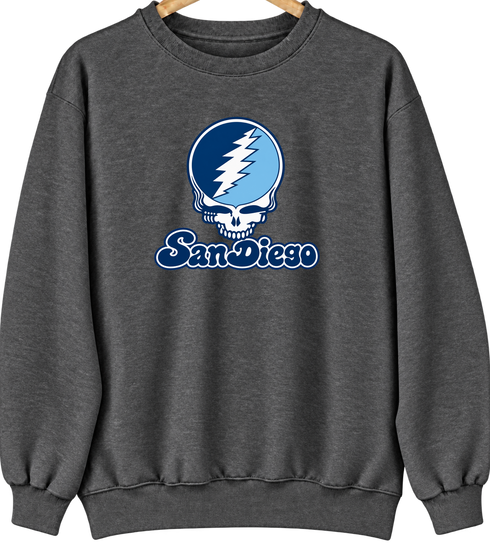San Diego Stealie Premium Unisex Crewneck — Design: San Diego University of — Dark Heather