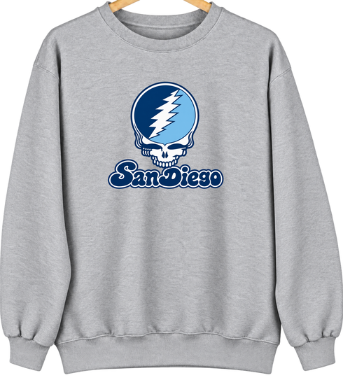 San Diego Stealie Premium Unisex Crewneck — Design: San Diego University of — Sport Grey