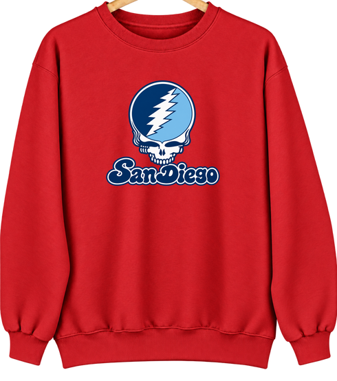 San Diego Stealie Premium Unisex Crewneck — Design: San Diego University of — Red