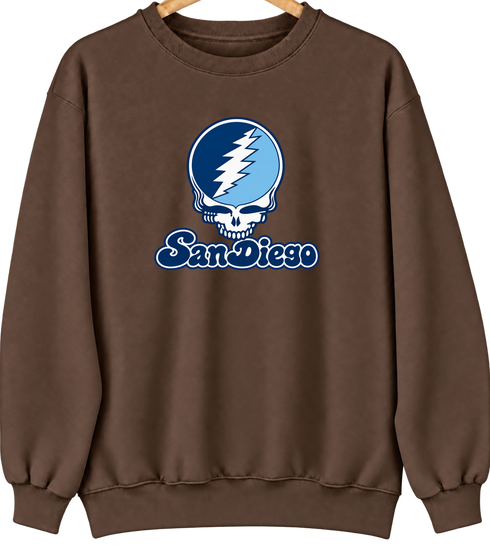 San Diego Stealie Premium Unisex Crewneck — Design: San Diego University of — Brown