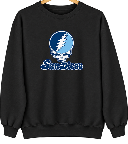 San Diego Stealie Premium Unisex Crewneck — Design: San Diego University of — Black