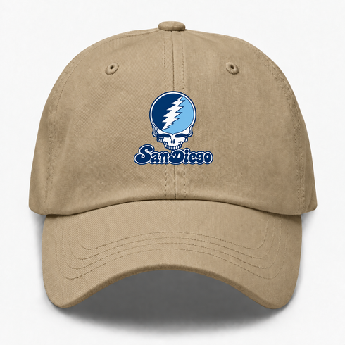 San Diego Stealie Premium Unisex Dad Hat — Design: San Diego University of — Khaki