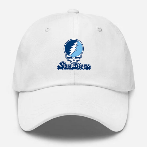 San Diego Stealie Premium Unisex Dad Hat — Design: San Diego University of — White