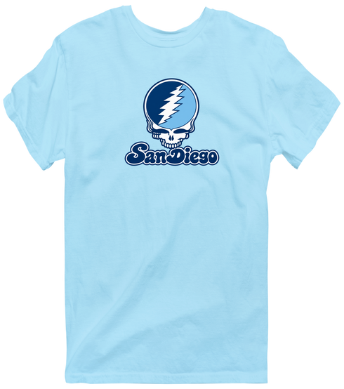 San Diego Stealie Premium Unisex T-Shirt — Design: San Diego University of — Light Blue