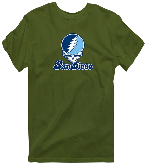 San Diego Stealie Premium Unisex T-Shirt — Design: San Diego University of — Military Green