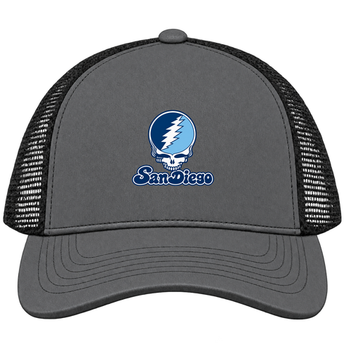 San Diego Stealie Premium Unisex Trucker Cap — Design: San Diego University of — Charcoal/Black