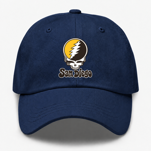 San Diego Baseball Stealie Grateful Dead Dad Hat — San Diego Padres — Navy