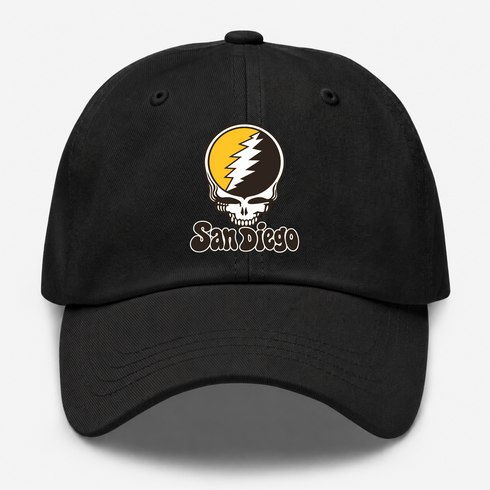 San Diego Baseball Stealie Grateful Dead Dad Hat — San Diego Padres — Black