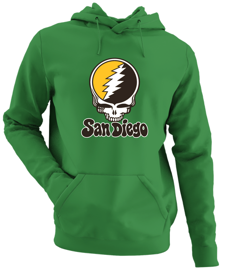 San Diego Baseball Stealie Grateful Dead Hoodie — San Diego Padres — Irish Green