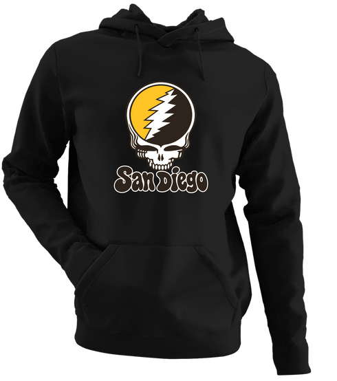San Diego Baseball Stealie Grateful Dead Hoodie — San Diego Padres — Black