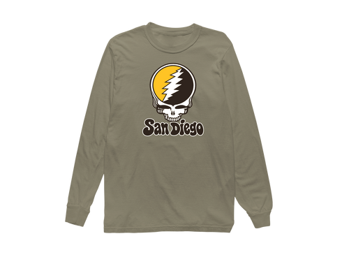 San Diego Baseball Stealie Grateful Dead Long-Sleeve — San Diego Padres — Sandstone