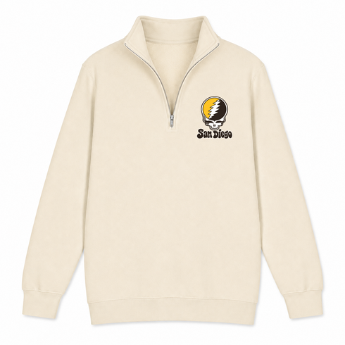 San Diego Baseball Stealie Grateful Dead Quarter-Zip — San Diego Padres — Sand